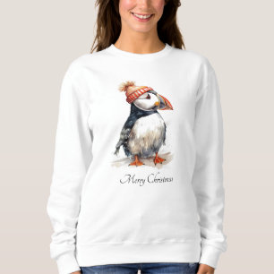 Festive Papageientaucher-Küsten-Weihnachts-Comfort Sweatshirt