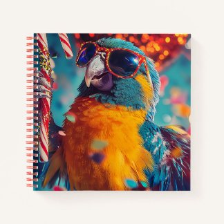 Festive Parrot with Sunglasses  Notizblock
