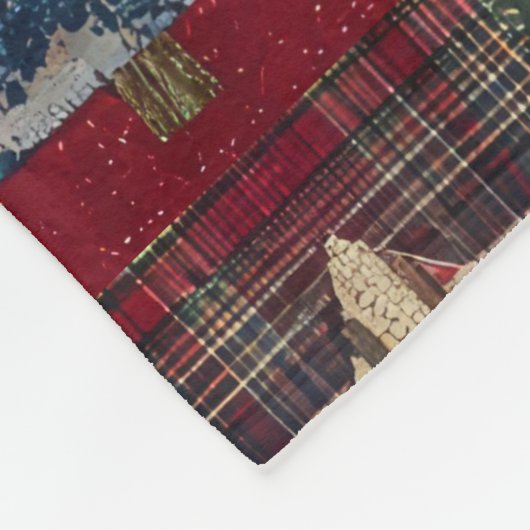 Festive Patchwork Christmas Tree Pattern (4) Fleecedecke (Ecke)