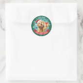Festive Paws & Holiday JoySticker Runder Aufkleber (Tasche)