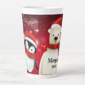 Festive PENGUIN & BEAR MERRY CHRISTMAS Latte Mug Milchtasse (Vorderseite)