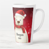 Festive PENGUIN & BEAR MERRY CHRISTMAS Latte Mug Milchtasse (Rechts)