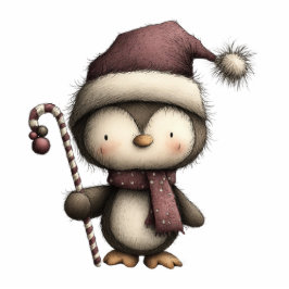 Festive Penguin Friend Freistehende Fotoskulptur