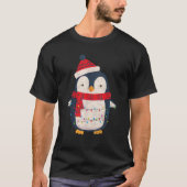 Festive Penguin with Scarf and Lights Christmas Fu T-Shirt (Vorderseite)