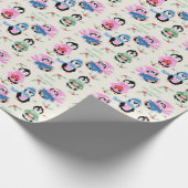 Festive Penguins Pattern Christmas Wrapping Paper Geschenkpapier (Ecke)