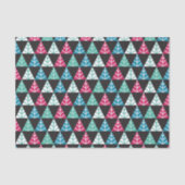 Festive Pine Triangle Mosaik Abstrakte Weihnachten Seidenpapier (Vorderseite)