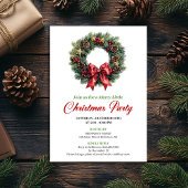 Festive Pine Wreath Christmas Party Editable Card Einladung