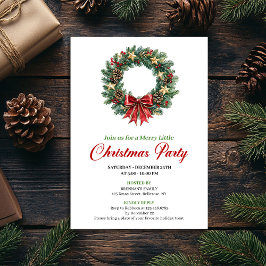 Festive Pine Wreath Christmas Party Invitation Einladung