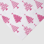 Festive Pink and White Christmas Tree Pattern Seidenpapier (Detail)