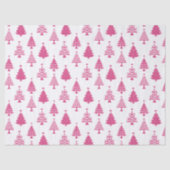 Festive Pink and White Christmas Tree Pattern Seidenpapier (Vorderseite)