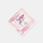 Festive Pinkmas Kids Cozy Winter Scene Party Xmas Serviette (Ecke)