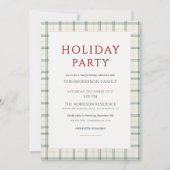 Festive Plaid Holiday Party Invitation Einladung (Vorderseite)