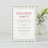 Festive Plaid Holiday Party Invitation Einladung (Stehend Vorderseite)