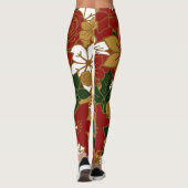 Festive Poinsettia Christmas Floral Leggings (Rückseite)