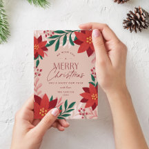 Festive Poinsettia Flowers Christmas 