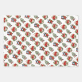 Festive Poinsettia Watercolor Christmas Holiday  Geschenkpapier Set (Vorderseite 3)
