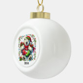 Festive polar bear add year keramik Kugel-Ornament (Rechts)
