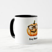 Festive Pumpkin Halloween Personalized Name Tasse (Vorderseite Links)