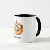 Festive Pumpkin Halloween Personalized Name Tasse (VorderseiteRechts)