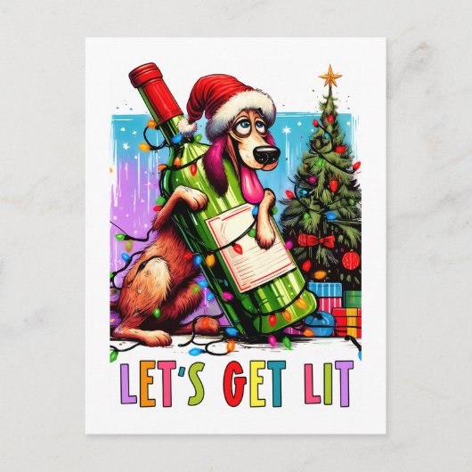 Festive Pup Postkarte (Vorderseite)