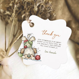 Festive Puppy Christmas Winter Dogs Baby Shower Geschenkanhänger