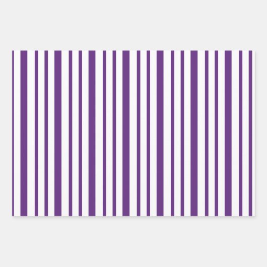 Festive Purple and White Christmas Tree Pattern Geschenkpapier Set (Vorderseite 3)