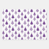 Festive Purple and White Christmas Tree Pattern Geschenkpapier Set (Vorderseite 2)