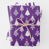Festive Purple and White Christmas Tree Pattern Geschenkpapier Set (Beispiel)