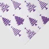 Festive Purple and White Christmas Tree Pattern Seidenpapier (Detail)