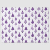 Festive Purple and White Christmas Tree Pattern Seidenpapier (Vorderseite)