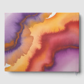 Festive Purple Orange and Red Roses Wedding Gästebuch (Rückseite)