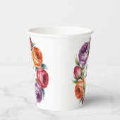 Festive Purple Orange and Red Roses Wedding Pappbecher (Rechts)