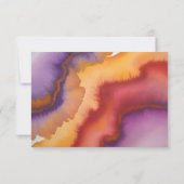 Festive Purple Orange and Red Roses Wedding RSVP Karte (Rückseite)