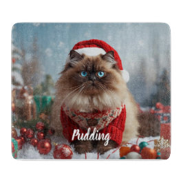 Festive Ragdoll Cat Christmas Personalized  Schneidebrett