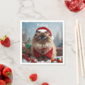 Festive Ragdoll Cat Christmas Personalized  Serviette (Beispiel)