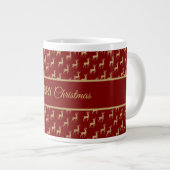 Festive Red and Gold Reindeer Jumbo-Tasse (Vorderseite Rechts)