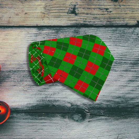 Festive Red and Green Christmas Argyle Pattern  Krawatte