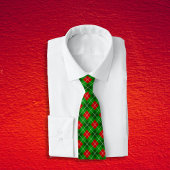 Festive Red and Green Christmas Argyle Pattern Krawatte
