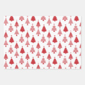 Festive Red and White Christmas Tree Pattern Geschenkpapier Set (Vorderseite 2)