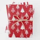 Festive Red and White Christmas Tree Pattern Geschenkpapier Set (Beispiel)