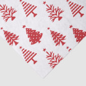 Festive Red and White Christmas Tree Pattern Seidenpapier (Detail)