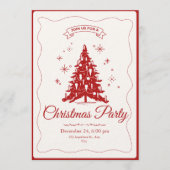 Festive Red and White Holiday Christmas Invitation Einladung (Vorderseite)