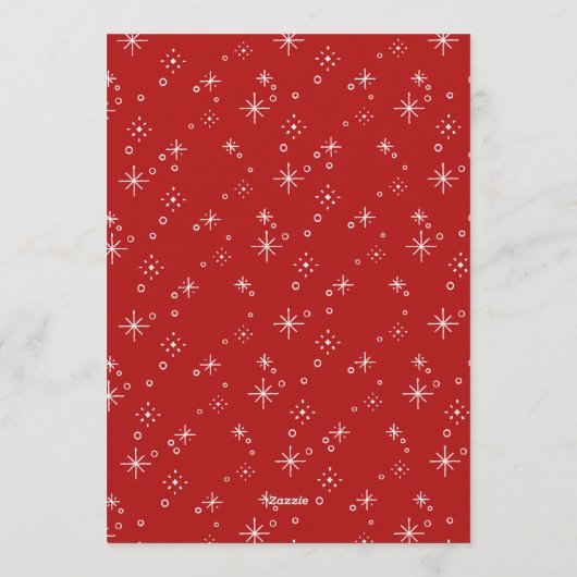 Festive Red and White Holiday Christmas Invitation Einladung (Rückseite)