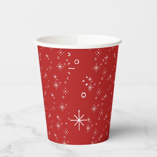 Festive Red and White Holiday Christmas Pappbecher (Links)
