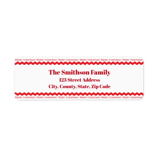 Festive Red and White Merry Christmas Address (Vorne)