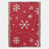 Festive red background with white snowflakes decke (Vorderseite Vertikal)