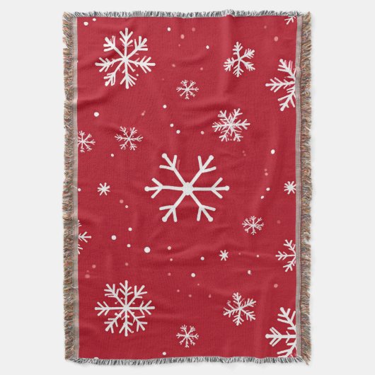 Festive red background with white snowflakes decke (Vorderseite Vertikal)