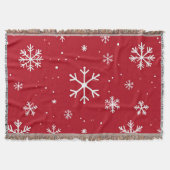Festive red background with white snowflakes decke (Vorderseite)