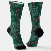 Festive Red Berry Christmas Socks Socken (Gewinkelt)