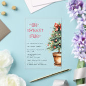 Festive Red Bow Christmas Tree Party Acryleinladungen (In Situ (Hochzeit))